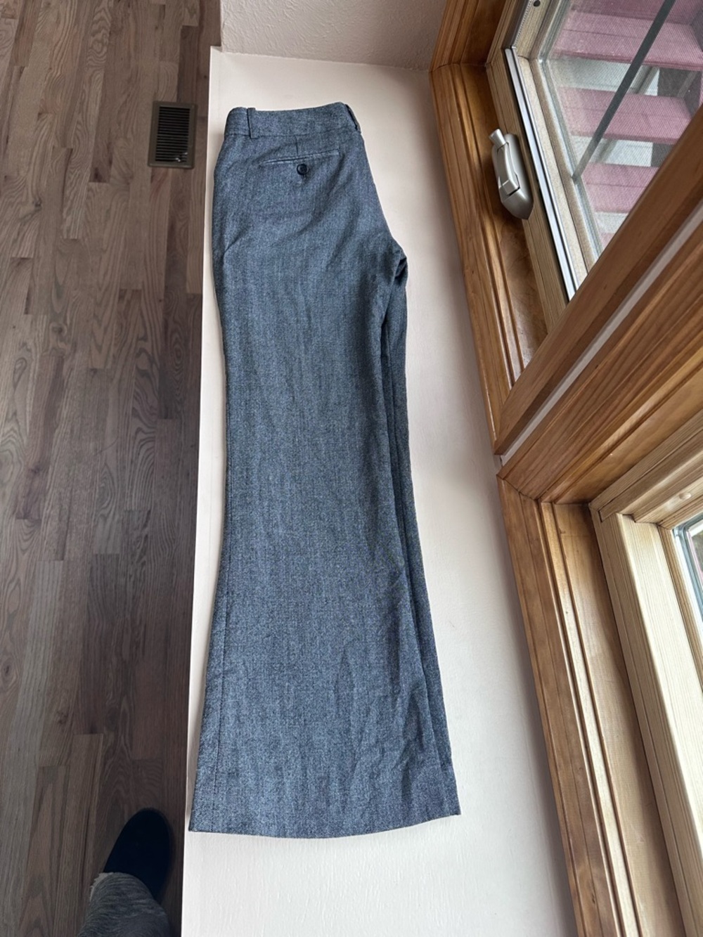 Theory Gray Tailored Wide-Leg Trousers Size 2